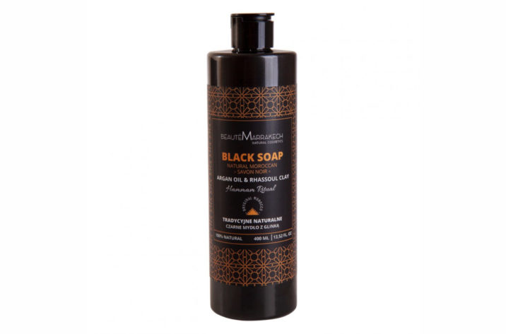 Czarne mydło Savon Noir z olejem arganowym i glinką Rhassoul - żel pod prysznic