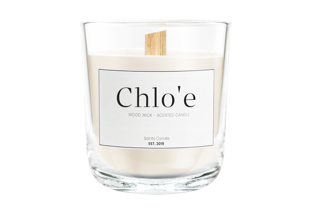 Świeca zapachowa, sojowa, z drewnianym knotem – Chloe