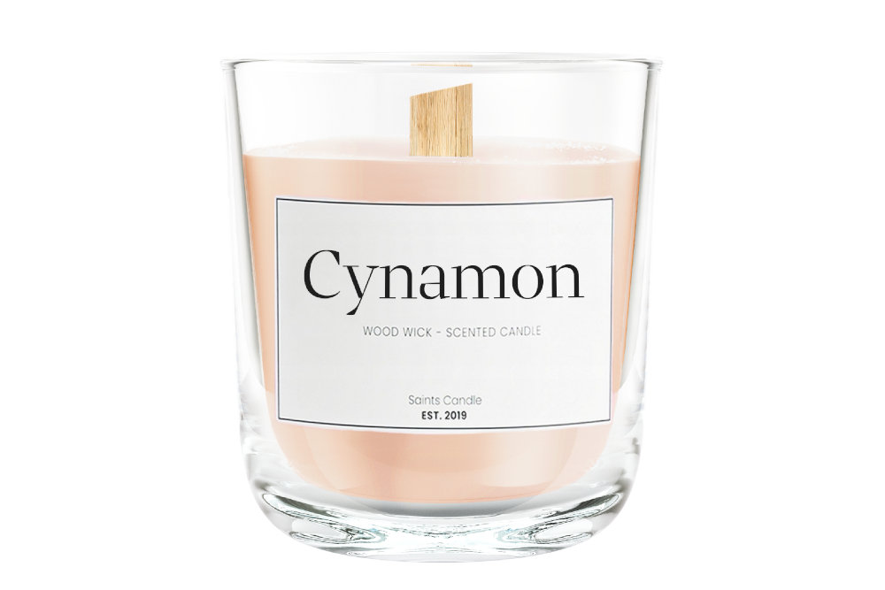 Świeca zapachowa, sojowa, z drewnianym knotem – Cynamon