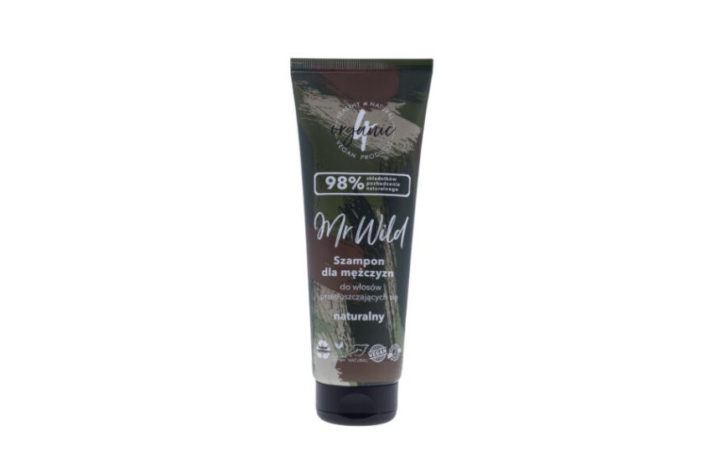 Naturalny szampon dla mężczyzn, do włosów przetłuszczających się Mr Wild - korzenno-cytrusowy