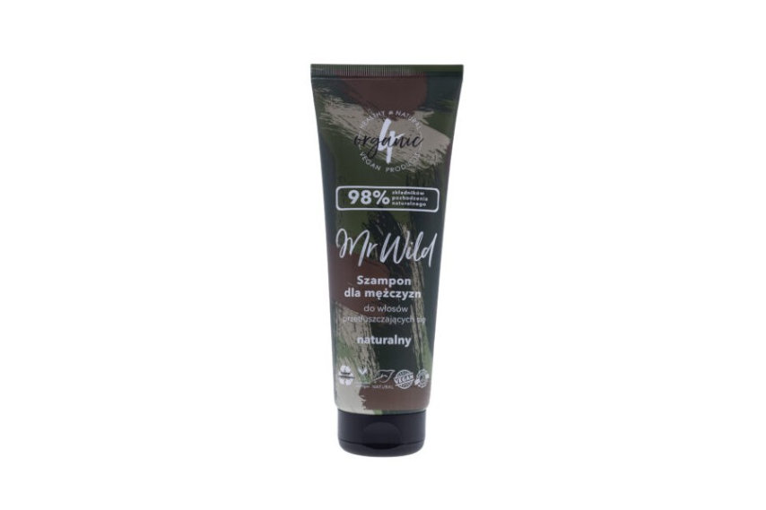Naturalny szampon dla mężczyzn, do włosów przetłuszczających się Mr Wild - korzenno-cytrusowy